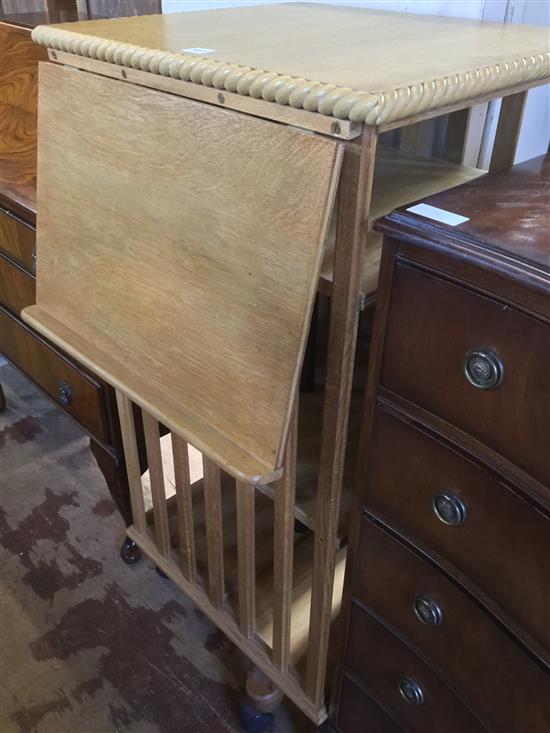 Light oak three tier revolving bookcase